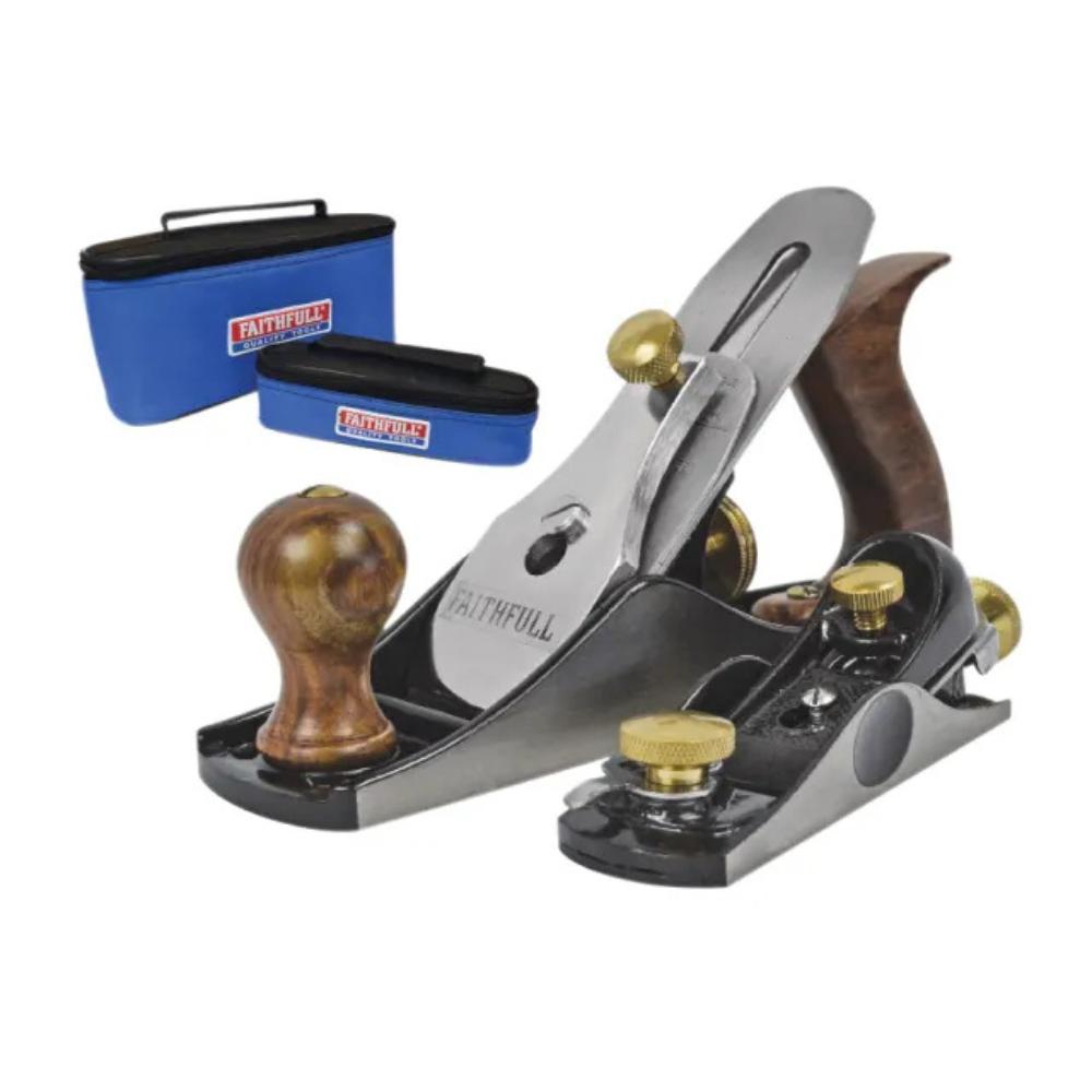 Faithfull Smoothing and Block Hand Plane Set with Carry Bags