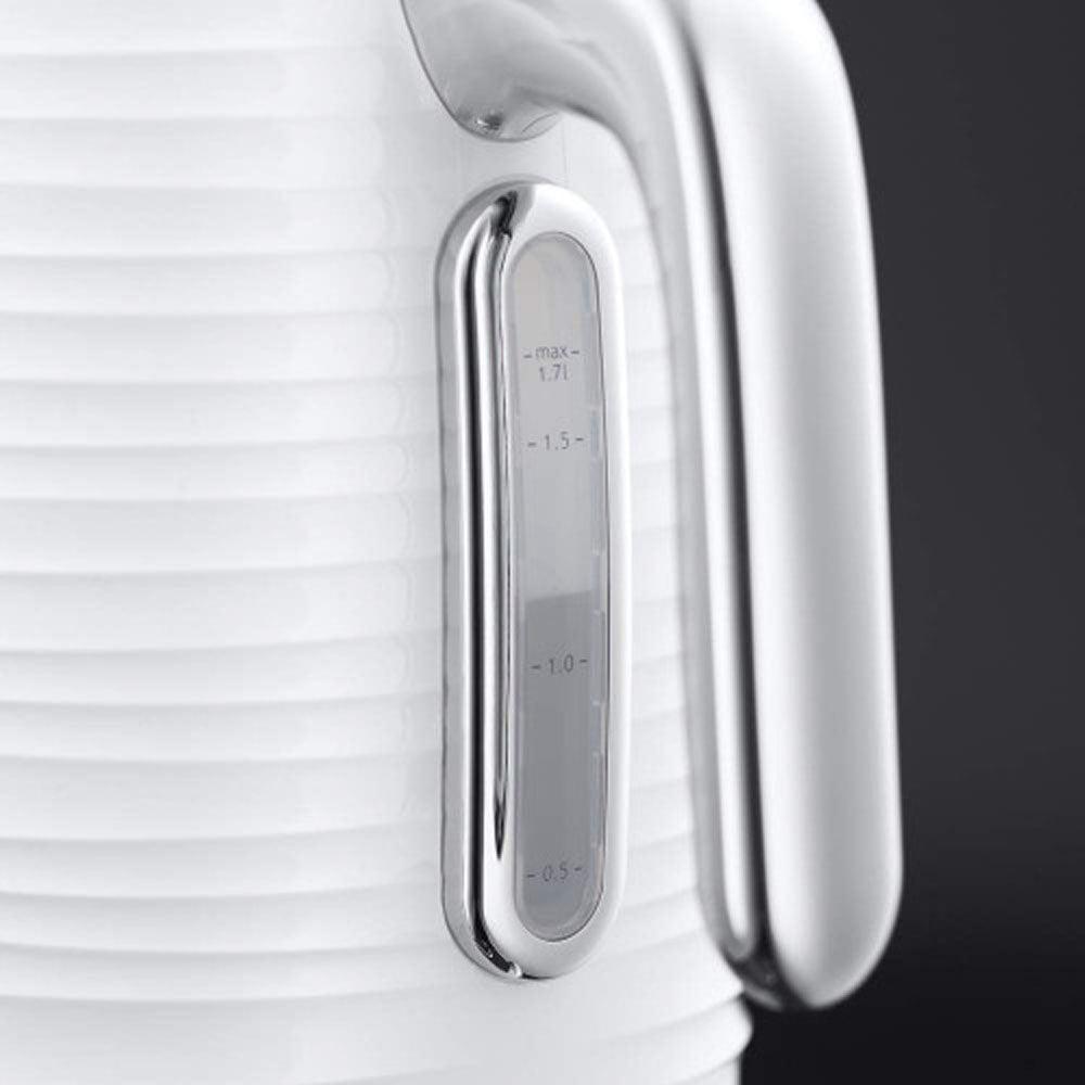Russell Hobbs White 1.7L Electric Kettle - Rapid Boil, Perfect Pour, Anti-scale, Cord Storage, 3000W