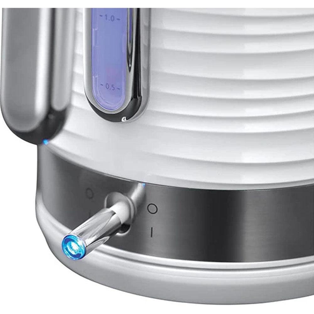 Russell Hobbs White 1.7L Electric Kettle - Rapid Boil, Perfect Pour, Anti-scale, Cord Storage, 3000W