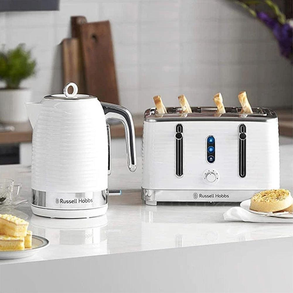 Russell Hobbs White 1.7L Electric Kettle - Rapid Boil, Perfect Pour, Anti-scale, Cord Storage, 3000W