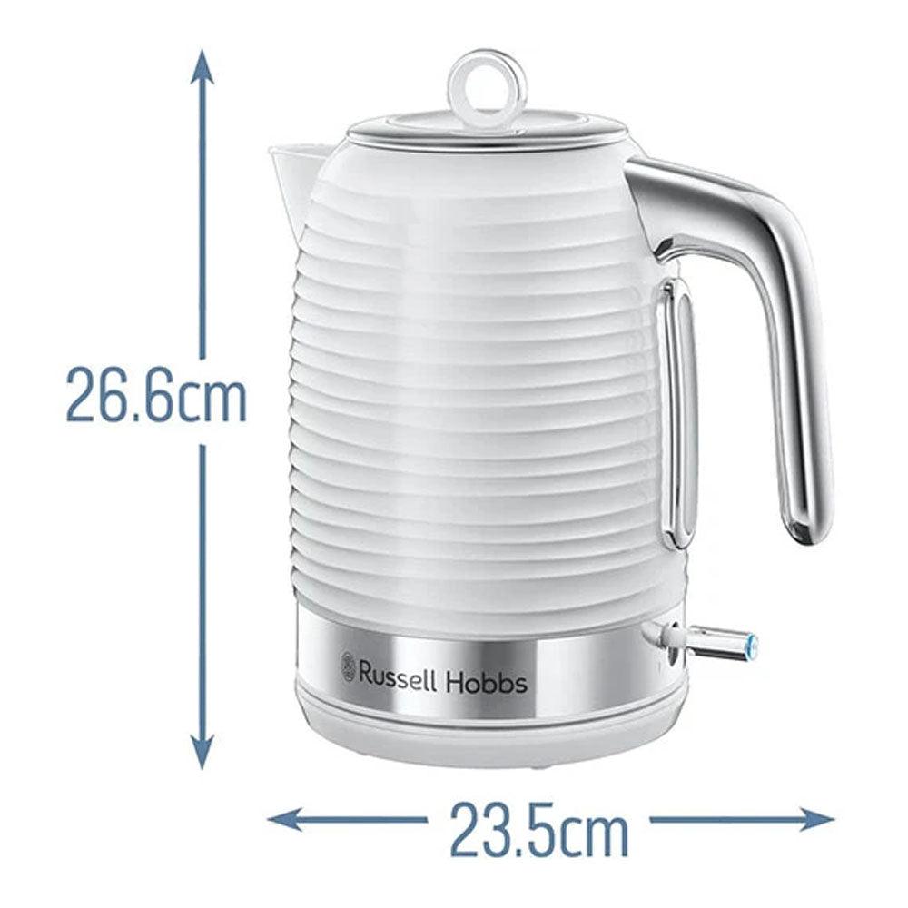 Russell Hobbs White 1.7L Electric Kettle - Rapid Boil, Perfect Pour, Anti-scale, Cord Storage, 3000W