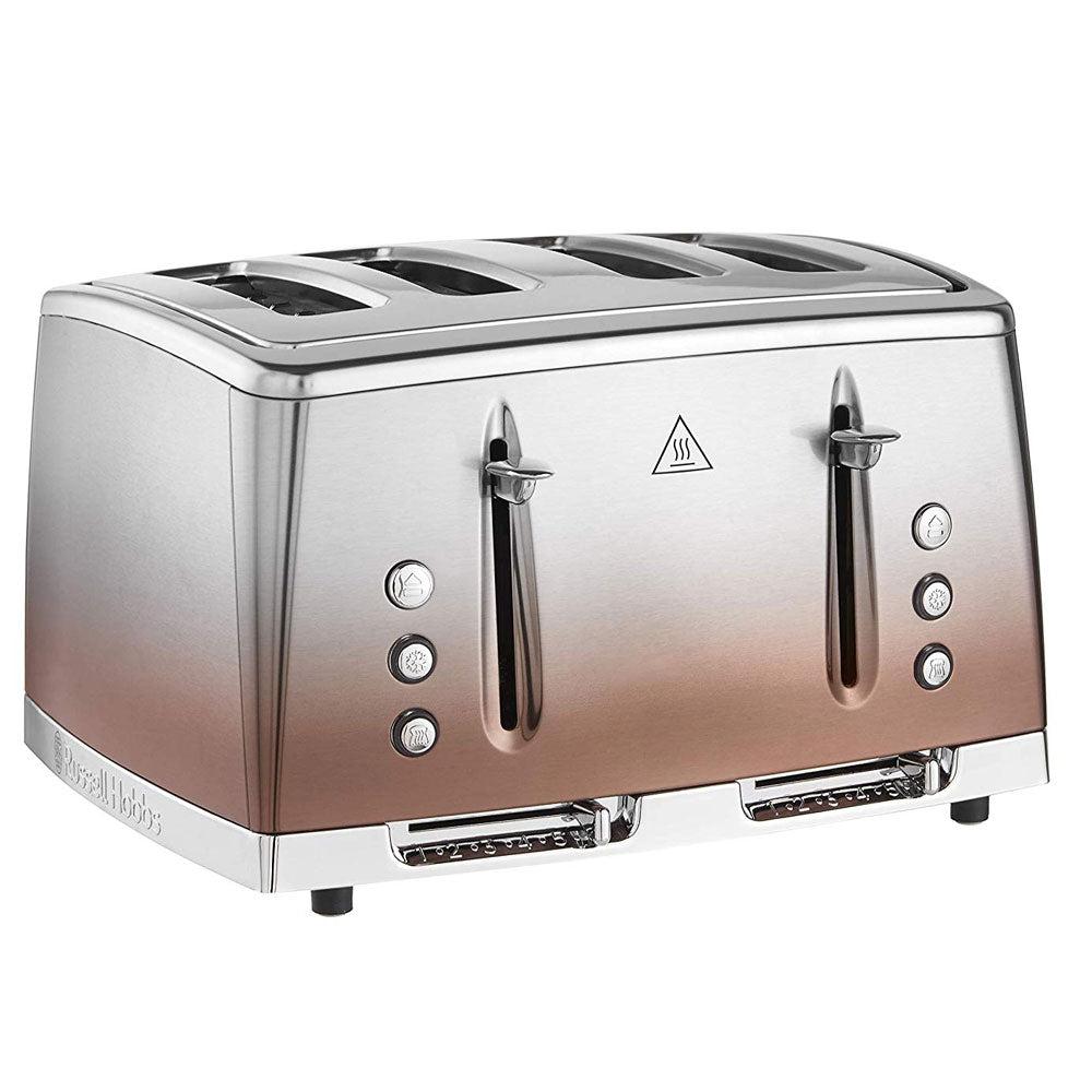 Russell Hobbs 4 Slice Toaster Copper Sunset Stainless Steel Wide Slots Ombre Effect