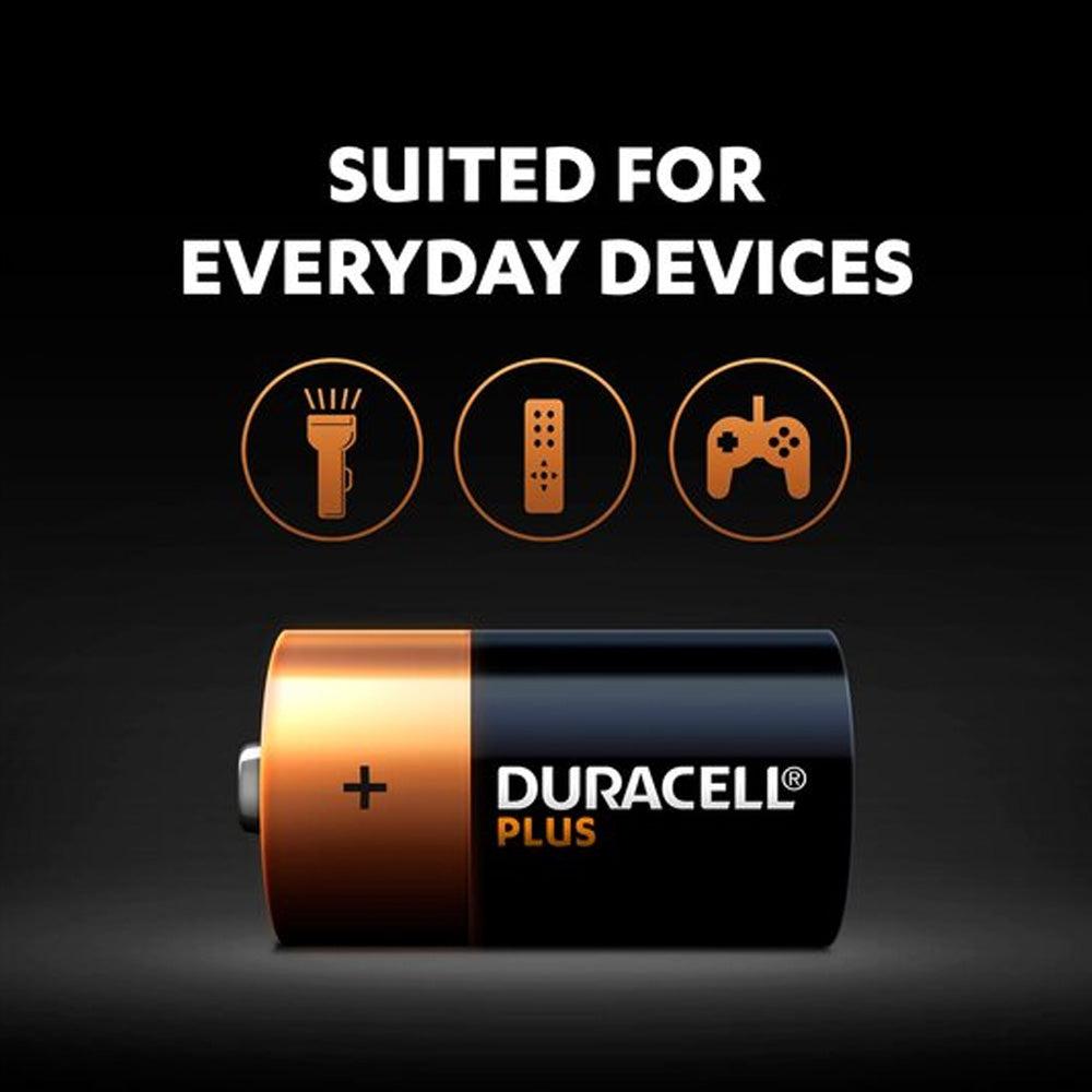 Duracell Plus C Alkaline Batteries 2 Pack 1.5V 100% Life Guaranteed with Pink Bunny Mascot