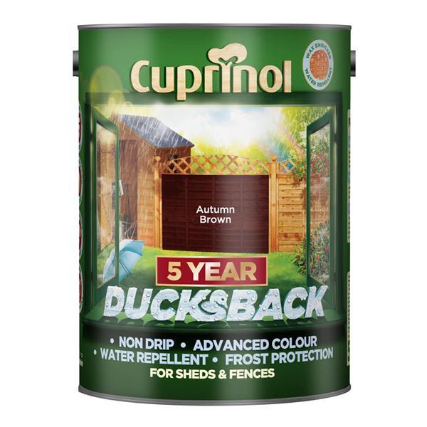 Cuprinol Ducksback Autumn Brown Paint for Sheds & Fences - 5 Year Protection, Water Repellent, Non Drip