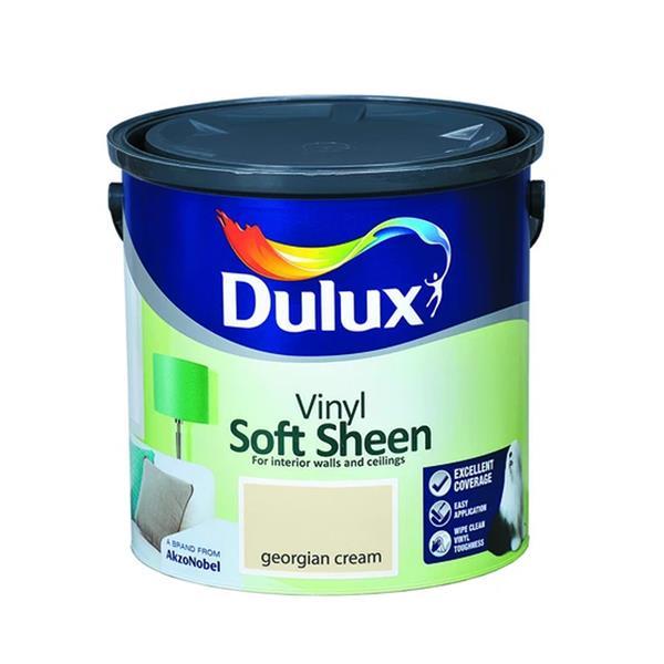 Dulux Soft Sheen Paint Georgian Cream Size 2.5 Litre | Excellent Coverage, Easy Application, Wipe Clean Finish