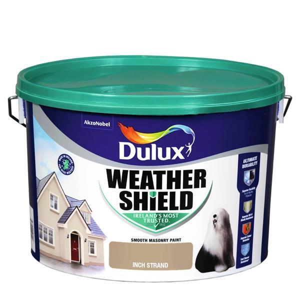 Dulux Weathershield Masonry Paint Inch Strand 10L Smooth Exterior Use Opaque