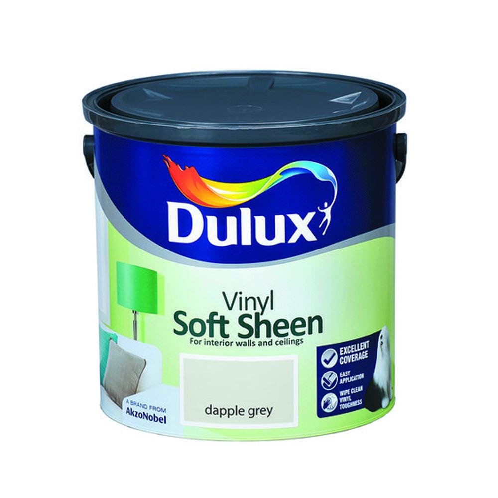 Dulux Soft Sheen Dapple Grey Paint - Size 2.5 Litre - Vinyl, Excellent Coverage, Easy Application, Wipe Clean