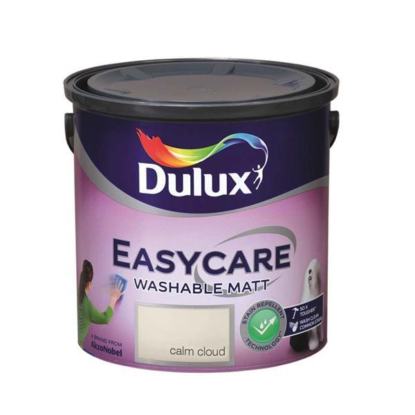 Dulux Easycare Washable Matt Calm Cloud Paint - Size 2.5 Litre, Stain Repellent