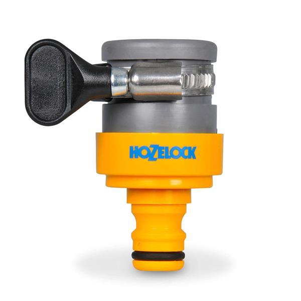 Hozelock Round Tap Connector, Size 18mm, Yellow, Stainless Steel Clip