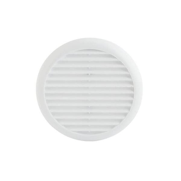 Round White Vent with Flyscreen - Louvered, Size 145mm