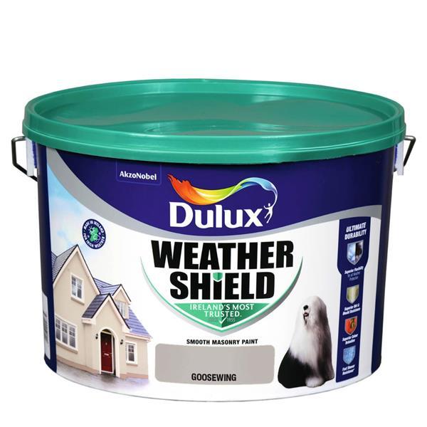 Dulux Weathershield Masonry Paint Goosewing 10L Opaque Exterior Use