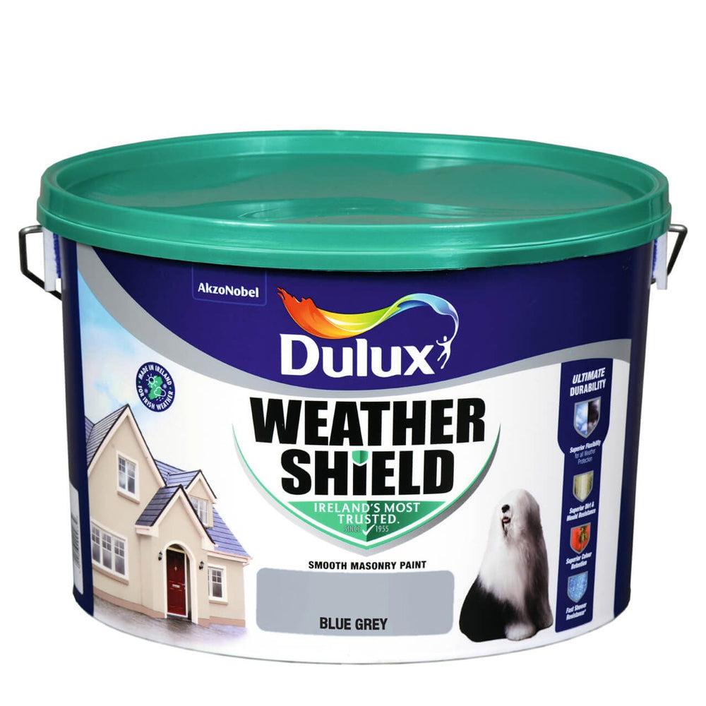 Dulux Weathershield Masonry Paint Blue Grey 10L Exterior Use Smooth Finish