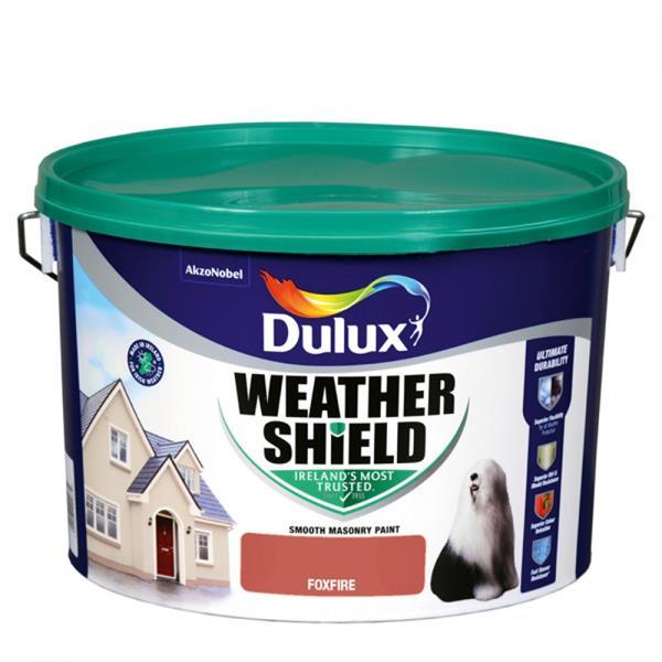 Dulux Weather Shield Foxfire Masonry Paint 10L - Smooth Exterior