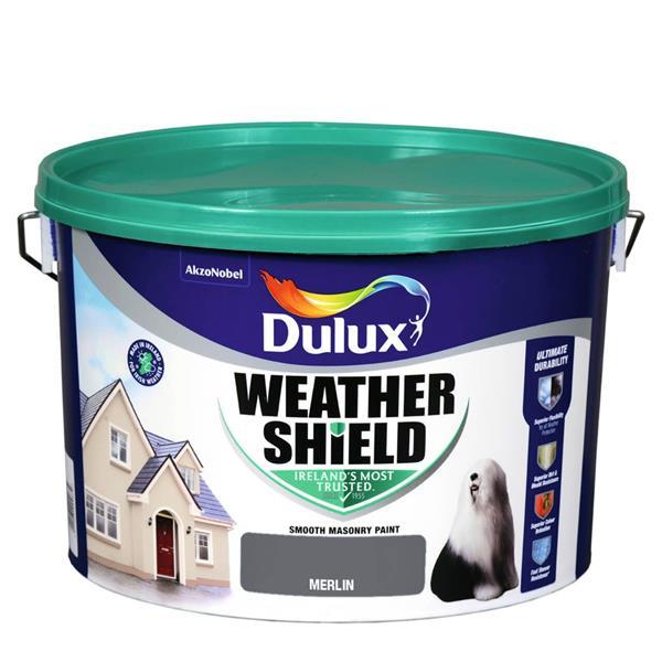 Dulux Weathershield Masonry Paint Merlin 10L - Smooth Exterior Paint