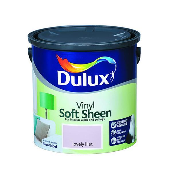 Dulux Soft Sheen Lovely Lilac Paint - Size 2.5 Litre - Excellent Coverage, Easy Application, Wipe Clean