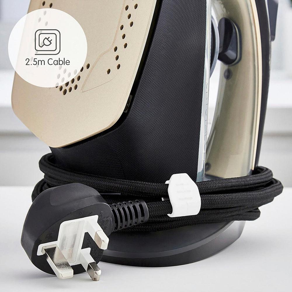 Morphy Richards Crystal Clear Steam Iron 2400W Gold | Features: Crystal Clear Water Tank, Precision Tip Ceramic Soleplate