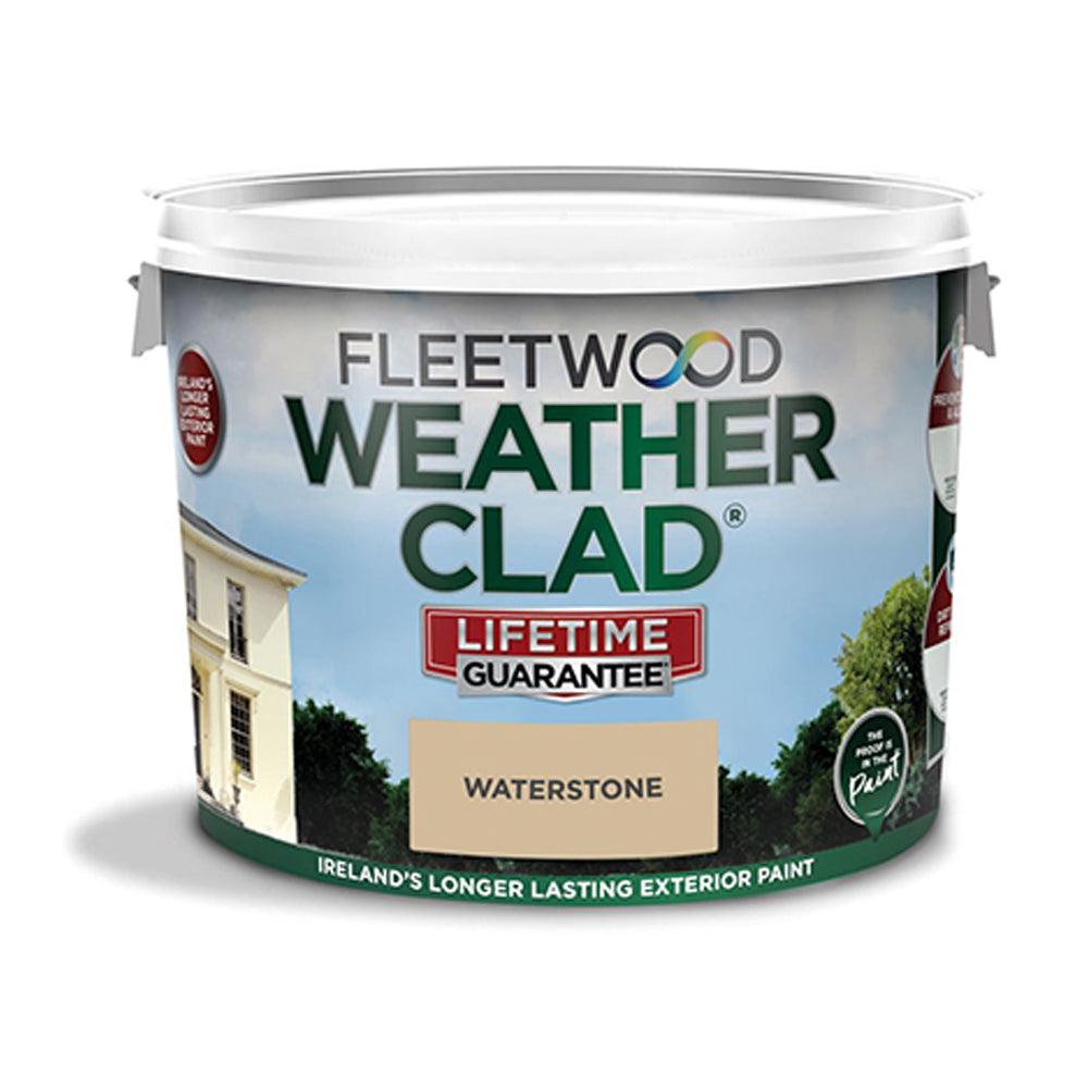 Fleetwood Weatherclad Masonry Paint Waterstone Acrylic Exterior 10 Ltr - Smooth, 18 Years