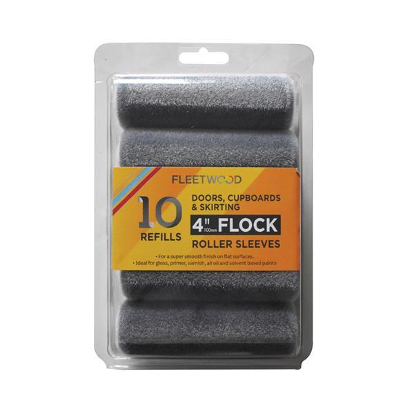 Fleetwood Flock Roller Sleeve 4" - Ideal for Painting Small Areas, Doors, Radiators, and Skirting - Interior & Exterior Use