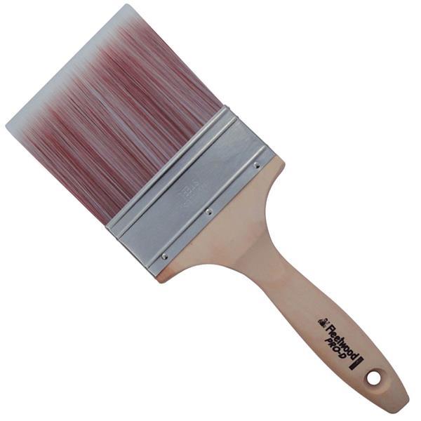 Fleetwood PRO-D Paint Brush Size 4" Synthetic Bristles Wood Beavertail Handle Tapered Filament