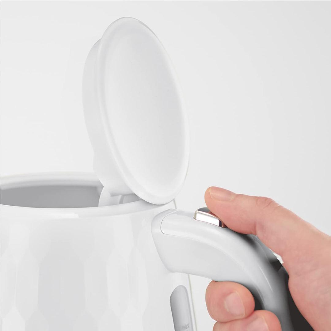 Russell Hobbs Honeycomb Kettle 1.7 Litre White - Honeycomb Design, Perfect Pour Spout, Illuminated Water Window