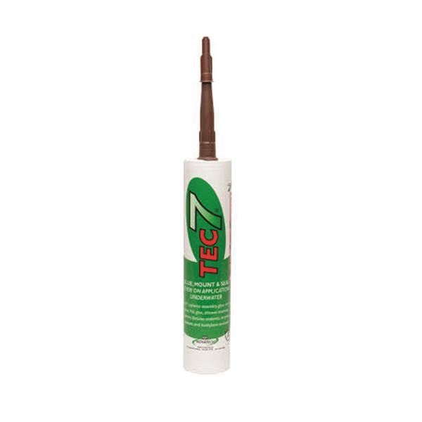 Tec7 Brown Silicone Sealant Bonds Mounts Seals Under Water 310ml