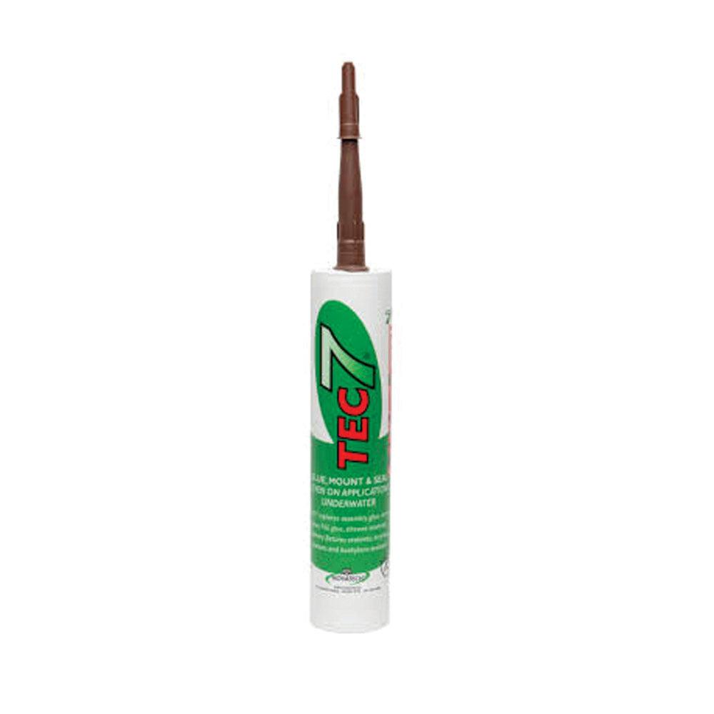 Tec7 Brown Silicone Sealant Bonds Mounts Seals Under Water 310ml