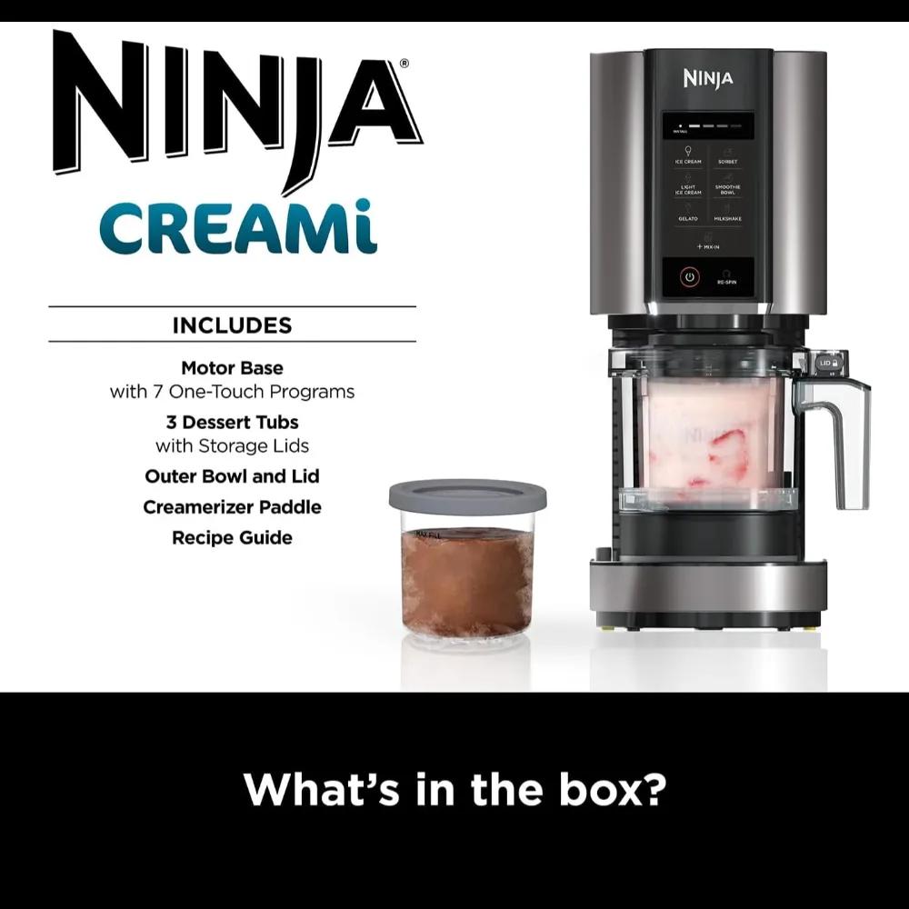 Ninja CREAMi Ice Cream & Frozen Dessert Maker - Black & Silver | 7 Programs, Ice Cream, Sorbet, Smoothie Bowl, Gelato, Milkshake, Light Ice Cream, Mix-In