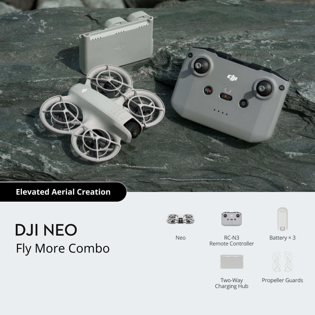 DJI Neo Fly More Combo Drone - Palm Takeoff & Landing, AI Subject Tracking, QuickShots, 4K Ultra-Stabilized Video, Image Features