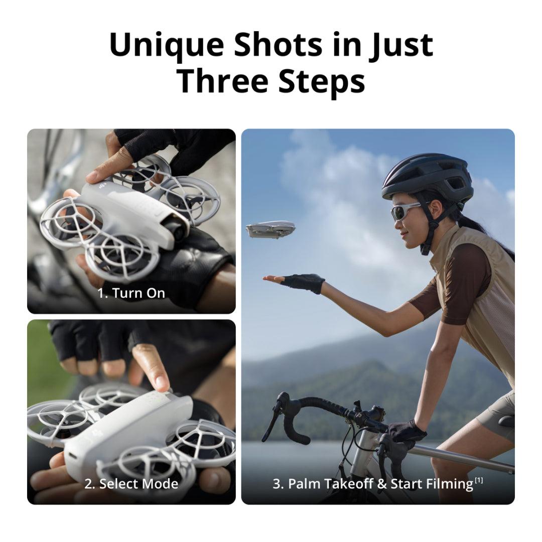 DJI Neo Fly More Combo Drone - Palm Takeoff & Landing, AI Subject Tracking, QuickShots, 4K Ultra-Stabilized Video, Image Features