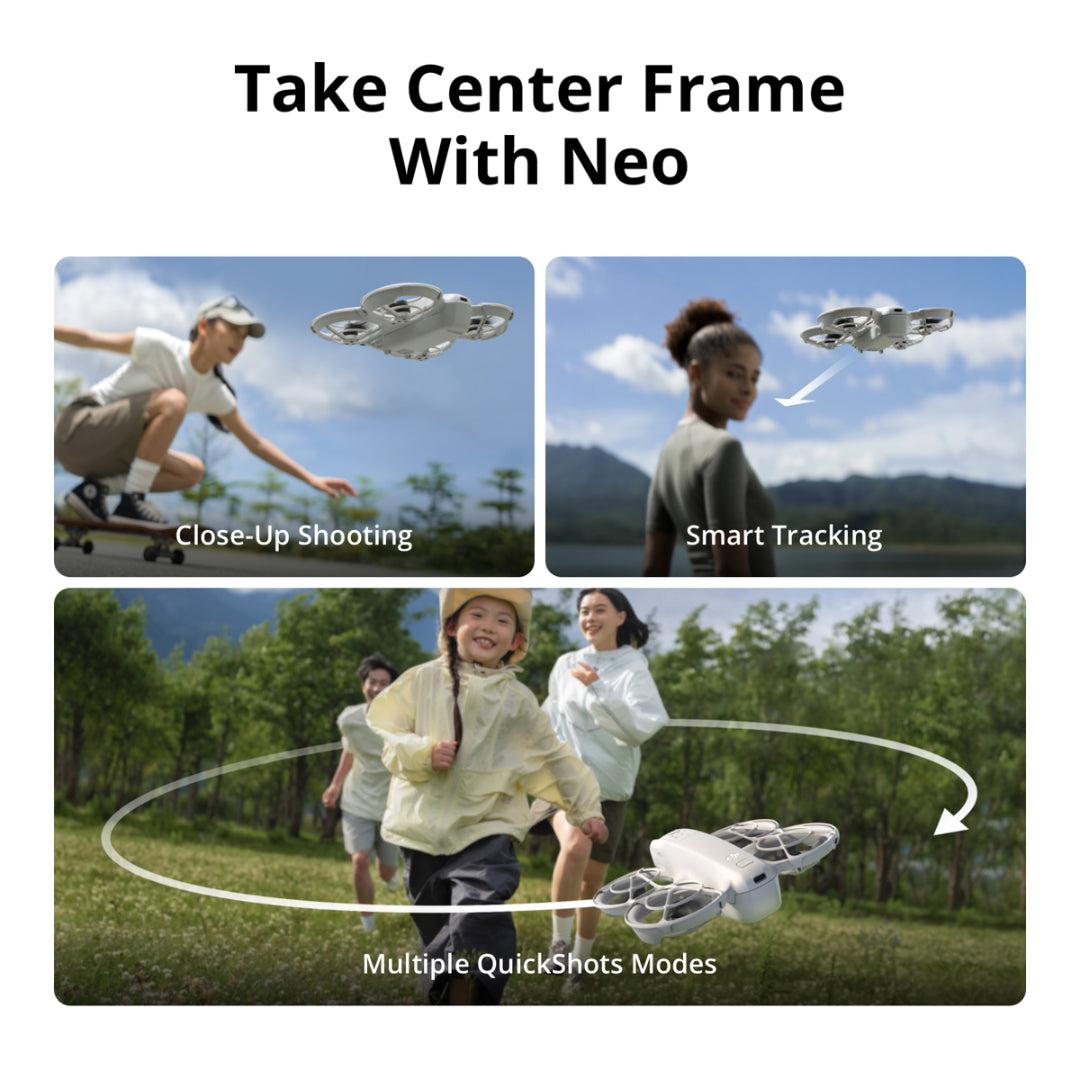 DJI Neo Fly More Combo Drone - Palm Takeoff & Landing, AI Subject Tracking, QuickShots, 4K Ultra-Stabilized Video, Image Features