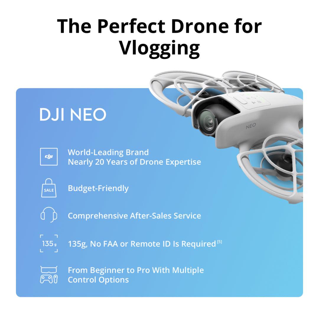 DJI Neo Fly More Combo Drone - Palm Takeoff & Landing, AI Subject Tracking, QuickShots, 4K Ultra-Stabilized Video, Image Features