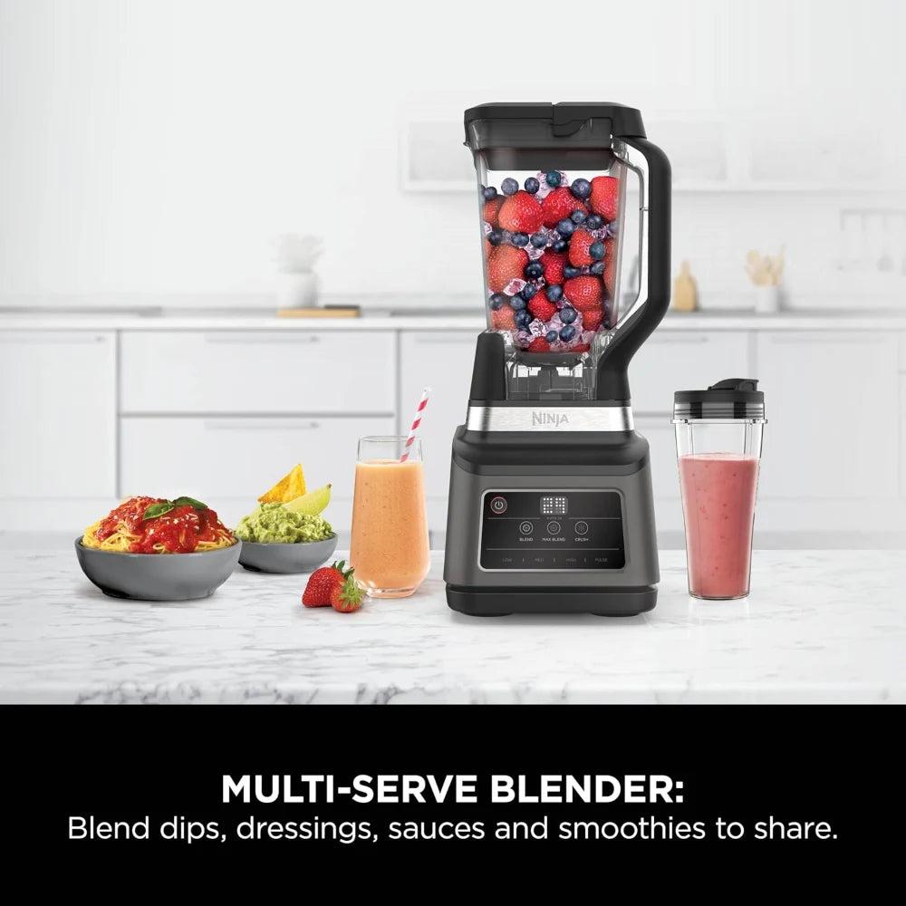 Ninja 2-in-1 Blender with Auto-IQ Technology, 1200W Power, 2.1L Jug, Black & Silver - Perfect for Smoothies, Sauces, and More