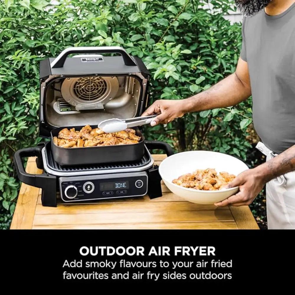 Ninja Woodfire Electric BBQ Grill & Smoker with Air Fry, Grill, Smoker, Woodfire Technology