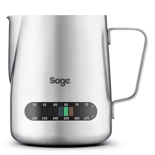 Sage Temperature Control Milk Jug - Silver, 480ml, with Thermometer and Spout design