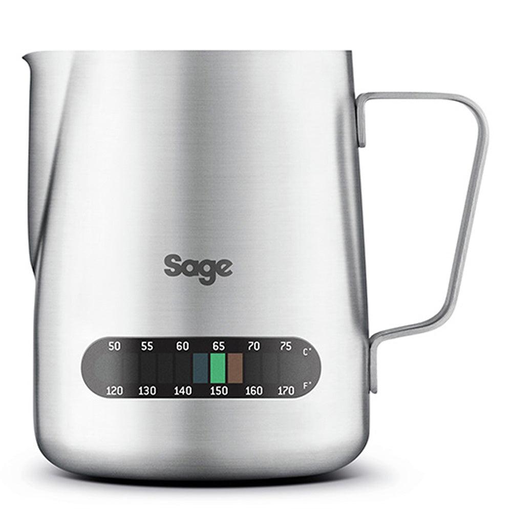 Sage Temperature Control Milk Jug - Silver, 480ml, with Thermometer and Spout design