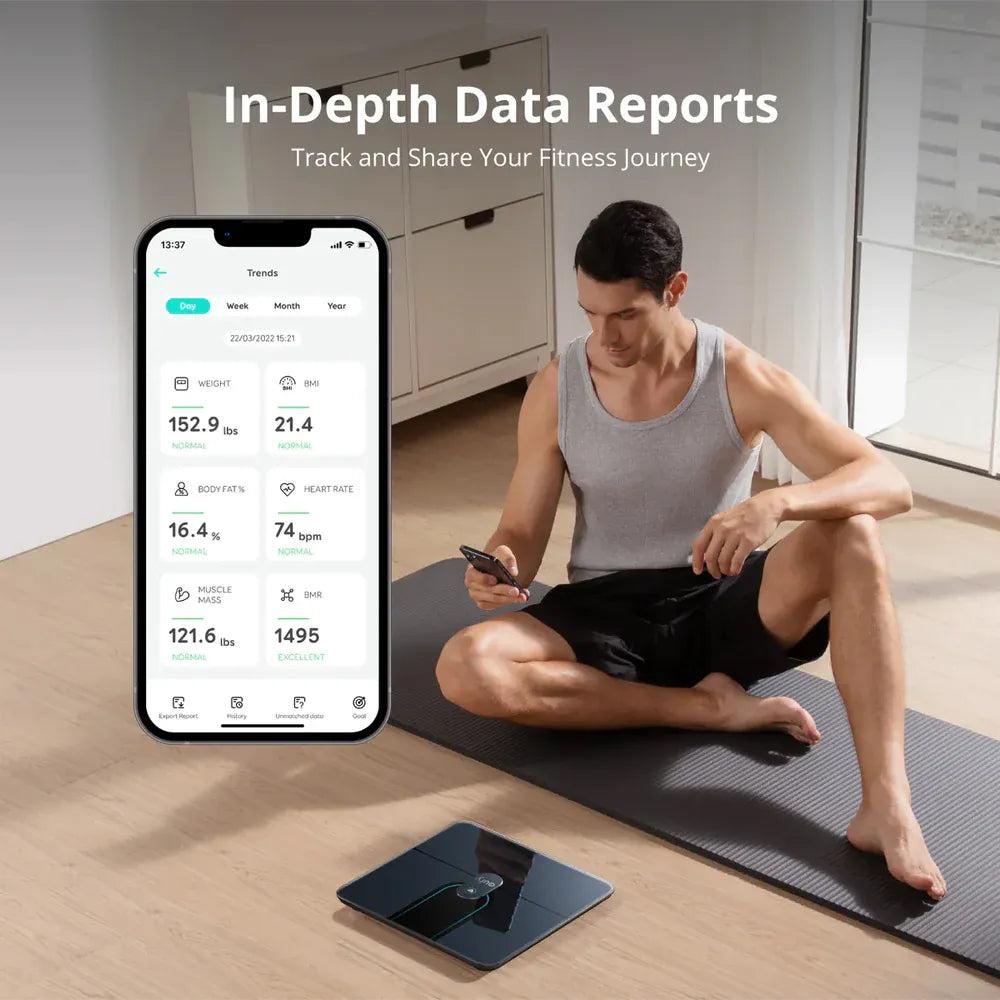 Eufy P2 Pro Smart Digital Weighing Scales - Black | Full Body Composition Analysis, Wi-Fi, Bluetooth, Weight, Heart Rate, BMI, Body Fat