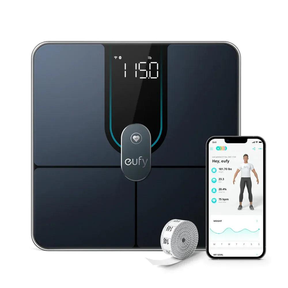 Eufy P2 Pro Smart Digital Weighing Scales - Black | Full Body Composition Analysis, Wi-Fi, Bluetooth, Weight, Heart Rate, BMI, Body Fat