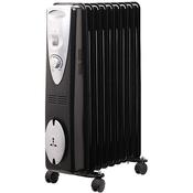 De Vielle Premium 9 Fin Oil Filled Rad Radiator 2000w - Black | DEF057249