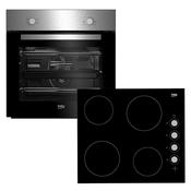 Beko Built-In Fan Oven &amp; Ceramic Hob Package | BBSF210SX