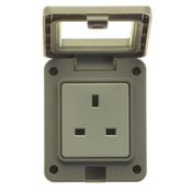 Powermaster Single 1 Gang Outdoor Damp Proof Socket | 1393-04 image