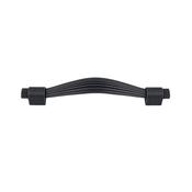 Black reeded kitchen door handle - 128mm | 0030085