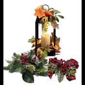 WGP Metal Lantern with LED Candle - Autumn / Christmas | 3035