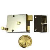 Union 1332 Drawback Rim Lock - Brass image