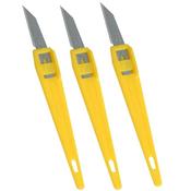 Stanley Disposable Craft Knives Pack of 3 - Yellow Handle, Blade