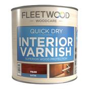 Fleetwood Quick Dry Interior Varnish 1 Litre Satin - Teak | VAQDS01TK