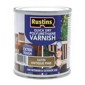 Rustins Quick Drying Polyurethane Varnish Satin 1 Litre - Antique Pine | R695033