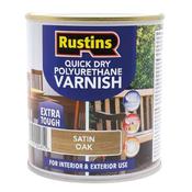 Rustins Quick Drying Polyurethane Varnish Satin 250ml - Oak | R695023 image