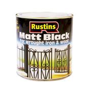 Rustins 2.5 Litre Matt Wood &amp; Metal Paint - Black | R900008
