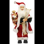 Festive Traditional Red and Gold Standing Santa - 60cm