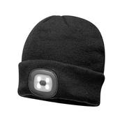 Portwest Led Rechargable Headlight Beanie Hat - Black image